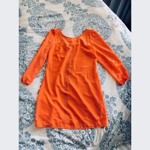 NWT Long Sleeve Light Breezy Dress Orange Sz jrs L